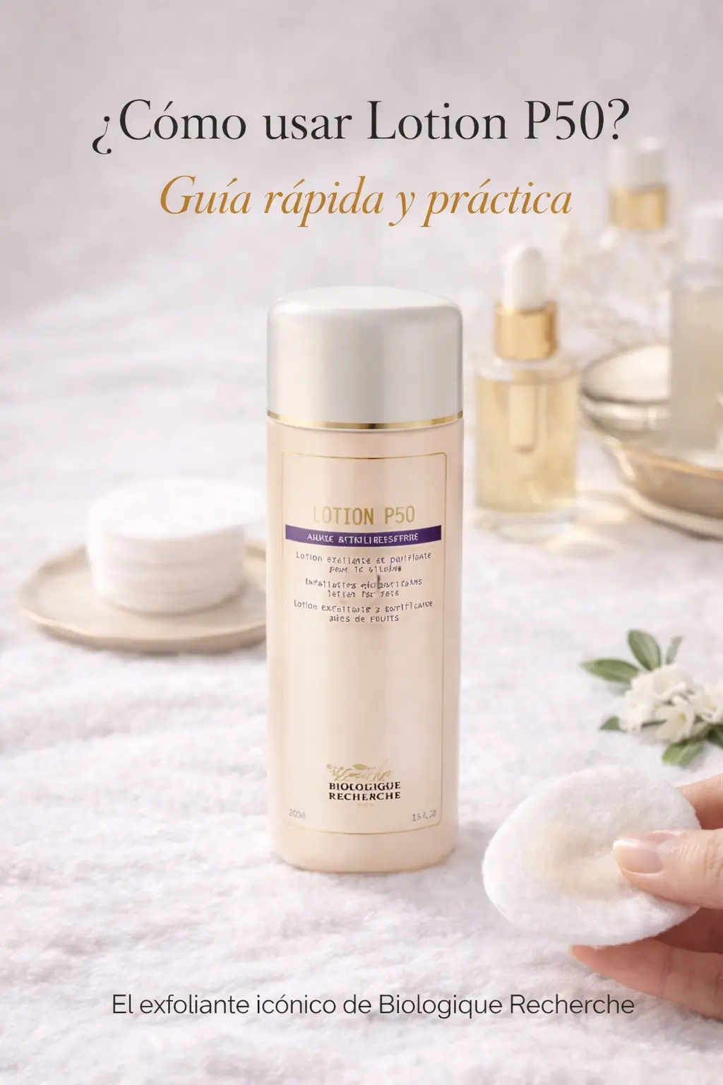 Cómo usar la lotion P50 de Biologique Recherche. En Boutique Biologique te lo explicamos para que te apliques el P50 de forma correcta. 